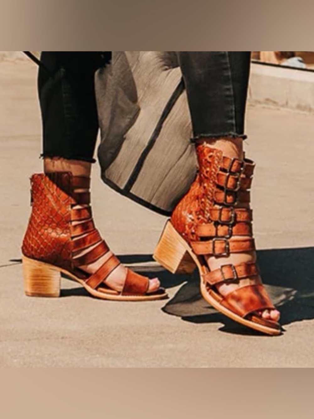Freebird “Country “ Gladiator Sandals NWOT Rust Leather Buckle Booties Size 9